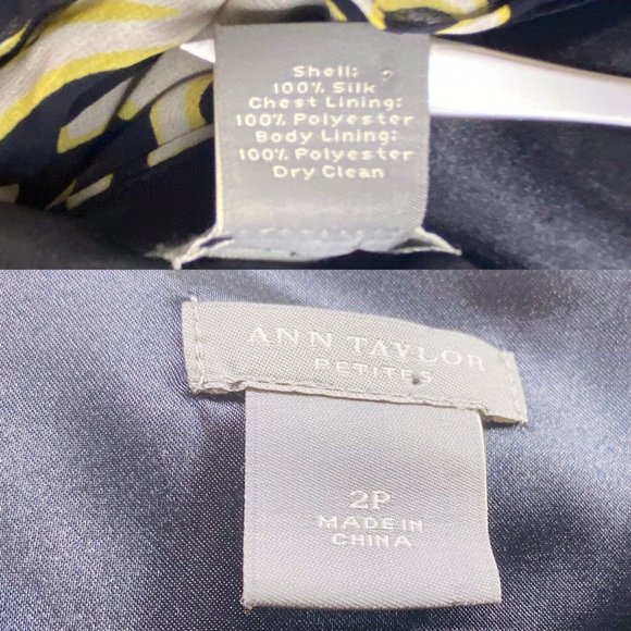 Ann Taylor 100% Silk Strapless Corset Top Cocktail Dress Floral Abstract Size 2P - Picture 7 of 10